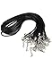 Mudder 20 Pieces Black Braided Imitation Leather Cord Rope Necklace Chain with Lobster Claw Clasp (2.0 mm)