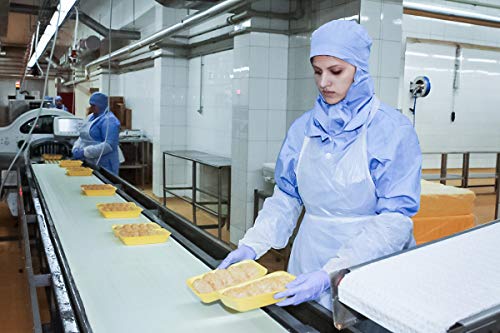 100 Pack White PE Aprons with Extra Long Ties 28 x 46. 2 Mil Disposable Poly Aprons. Liquid-Proof Workwear. Protective Plastic Uniform Aprons for Men, Women. Lightweight, Breathable. Wholesale price.