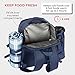 Juvale Picnic Backpack for 4 Person - Waterproof Picnic Basket Bag with Cooler Compartment, Cutlery Set, Detachable Wine Bottle Holder and Blanket for Outdoor Camping – Blue