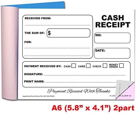 A book receipt showing a purchase worth $5.97 with handwritten notes, copy of the receipt, and money.