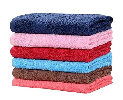 AKIN TOWEL Cotton Hand Set 500 GSM (40x60cm, Multicolour) - 6 Piece