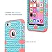 ULAK iPhone 5C Case, Shockproof Soft Silicone Rubber Hard Plastic Hybrid Heavy Duty Protection Kidproof High Impact Case Cover for Apple iPhone 5C, Zigzag + Coral Pink