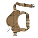 Feliscanis Tactical Dog Training Patrol Harness Nylon Adjustable Service Dog Vest Brown Size L