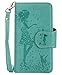 FLYEE Case Compatible with with Samsung Galaxy Note 9,Wallet Case for Women and Girls with Card Holder and Mirror,9 Cards Slots Premium Leather Flip Magnetic Dream Protective case-Green