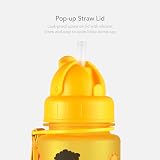 LittleLife 400ml Water Bottle Yellow Safari with Easy-Access Lid and Straw view 3