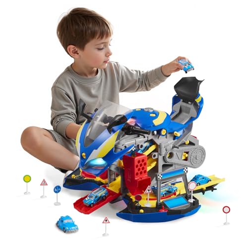 VEVOR 25 Pieces Motorcycle Toy Motor Mechanism with Removable Components, Lights and Sounds, Driving and Racing Tracks Simulation for Children from 3 Years, Blue