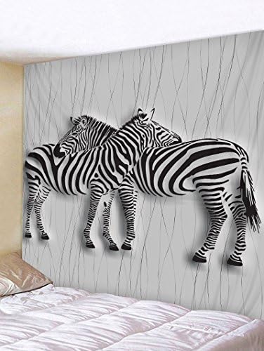Black and White Zebra Tapestry - Christmas - Decorative Background Cloth - Simple Bedroom Hang Cloth Living Room Christmas Eve Decoration, Size Optional