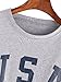 SweatyRocks Women's Letter Print Crop Tops Summer Short Sleeve T-Shirt Grey M