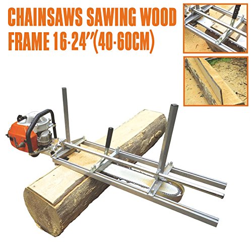 HiHydro Portable Chainsaw Mill Planking Milling From 14" to 24" Guide Bar Wood Lumber Cutting Sawmill Aluminum Steel Chainsaw Mills for Builders and Woodworkers (14"-24")