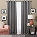 jinchan Linen Textured Curtains 84 Inch Length 2 Panels for Living Room Grommet Top Dark Grey Room Darkening Drapes for Bedroom Thermal Insulated Window Curtain Set Dark Grey