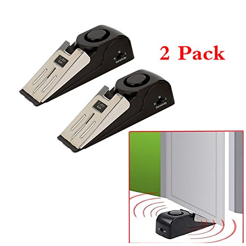 YYGIFT® Door Stop Alarm Home Security Sirens 120dB Gate Resistance Security Door Stopper Alarm Set of 2