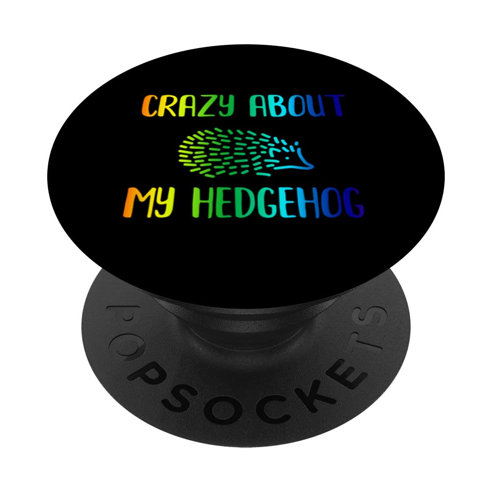 Rainbow Crazy About My Hedgehog - Hedgie Lover PopSockets Swappable PopGrip