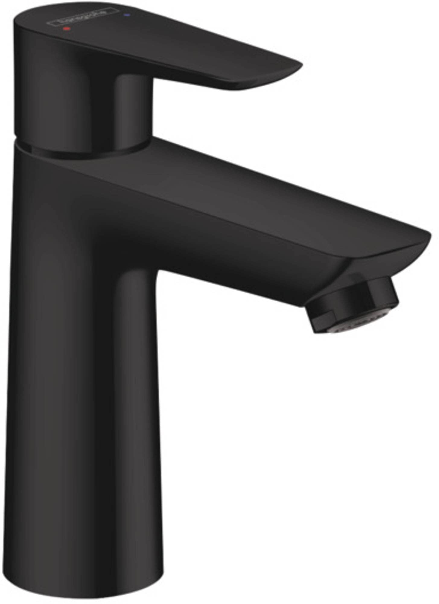 hansgrohe Talis E faucet, bathroom faucet with outlet height 110 mm, with pull rod, water-saving bathroom faucet, matt black, 1 piece