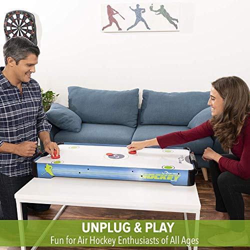 Sport Squad HX40 40-Inch Electric Tabletop Air Hockey Table with 2 Pushers and 2 Pucks (Renewed)