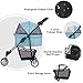VIAGDO Pet Strollers for Small Medium Dogs & Cats, 3-Wheel Cat Stroller, Foldable Dog Stroller with Removable Liner and Storage Basket for Dog & Cat Traveling Strolling Cart (Light Blue)thumb 4