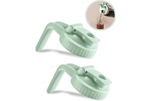 MIRADEXIC 2 Pack Wide Mouth Mason Jar Lids V-Shaped with Handle, Mason Jar Pour Spout Lid with Extended Flip Lid Easy to Open, Airtight Leak Proof and Durable