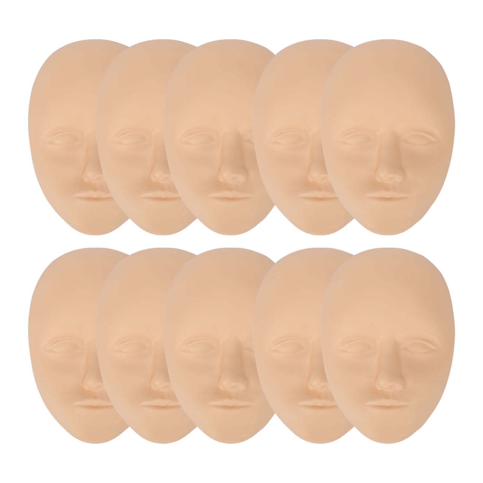 10pcs 3D Tattoo Practice Face Skin, Silicone Microblading Face Practice Skin for Beginner