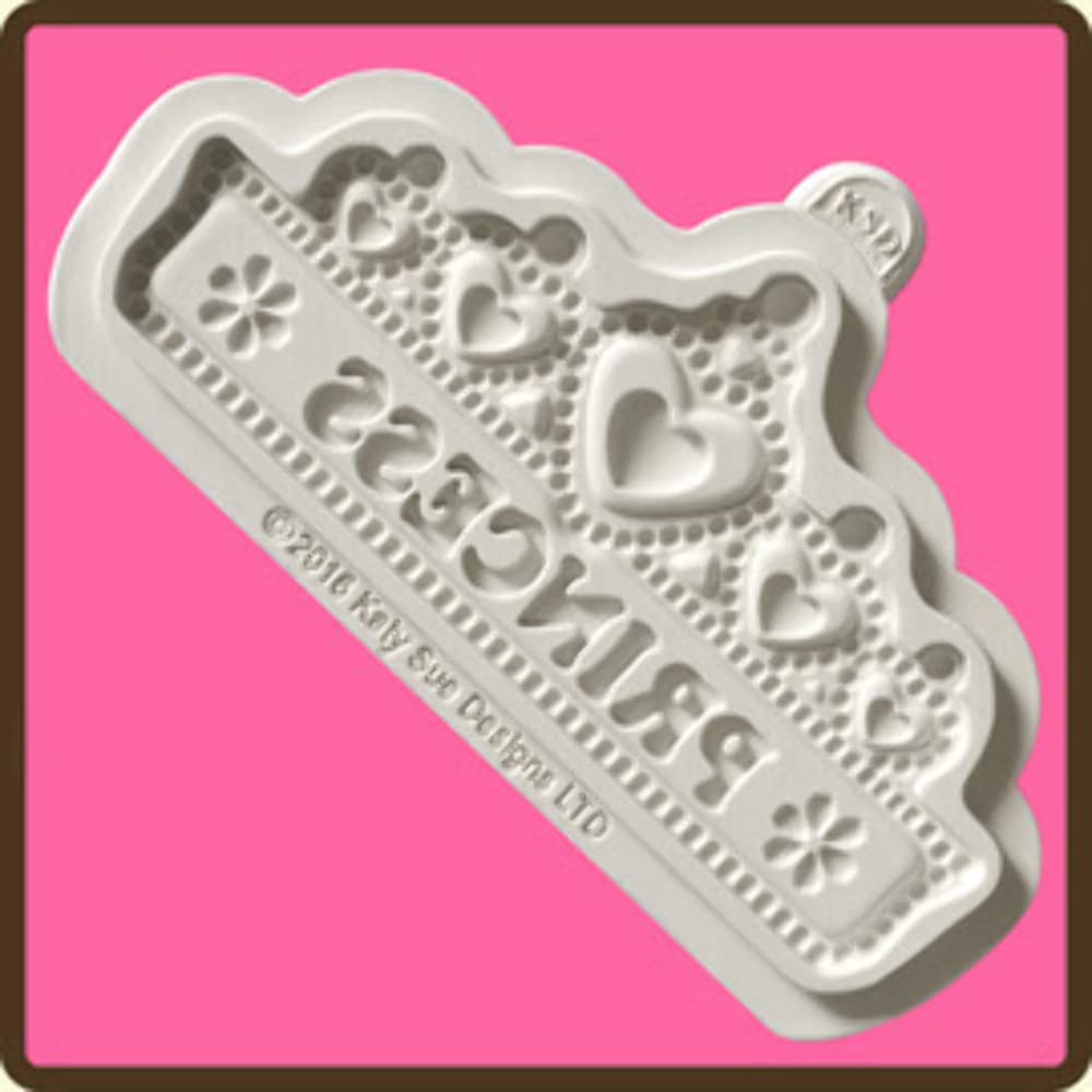 Katy Sue Designs CP0017 Princess Tiara Banner Silicone Mould for Cake Decorating, Crafts, Cupcakes, Sugarcraft, Candies, Chocolate, Card Making and Clay, Food Safe Approved, Made in The UK