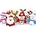 Christmas Tree Ornaments, Small Christmas Decorations for Home, Plush Hanging with Bells Decor for Xmas Tree, Santa/Snowman/Reindeer/Bear (8pcs)