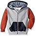 Fruit of the Loom Boys' Big Explorer Fleece Give Me S’More Warmth Hoodie, Athletic Mason Orange T.Blue Heather/Smoke Blue Stripe, Medium
