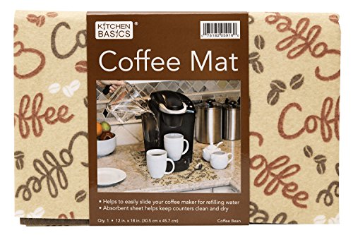 S&T 591601 Coffee & Java Maker Mat, 12" x 18", Coffee Bean Print