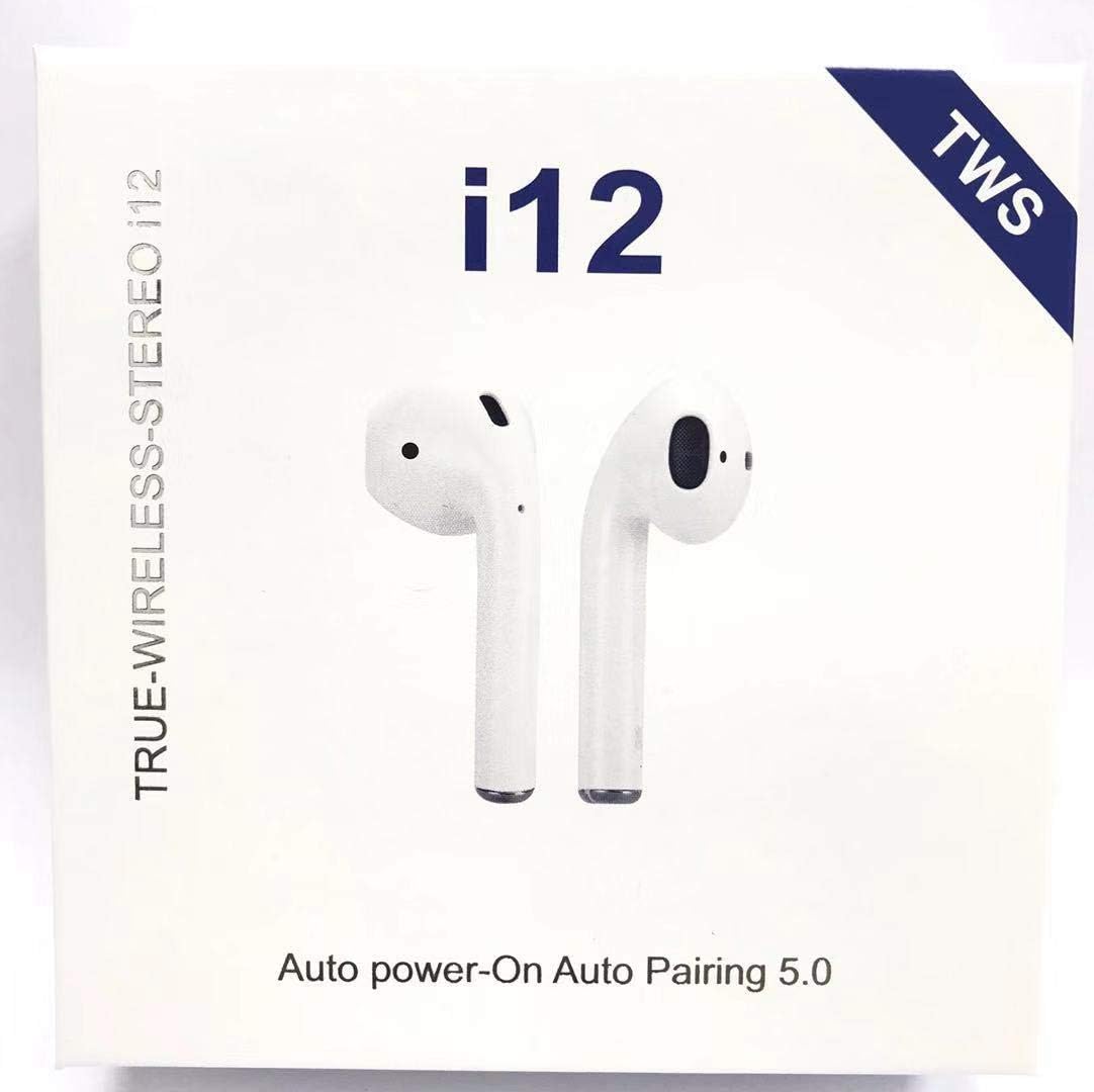 I12 TWS Wireless Bluetooth Headphones 5.0 Earbuds, Charging Case is Included, Compatible with All Bluetooth Devices
