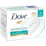 Dove Sensitive Skin Unscented Hypo-Allergenic Beauty Bar 4 oz, 2 ea (Pack of 3)