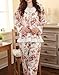 MyFav Big Girl Peony Rose Pajama Sets Winter Sleepwear Florals Nighty Homewear