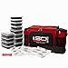 Meal Prep Lunch Box ISOBAG - Large Insulated 6 Meal Prep Bag/Cooler With 12 Containers, 3 Ice Packs & Shoulder Strap (Red/Black) - MADE IN USA