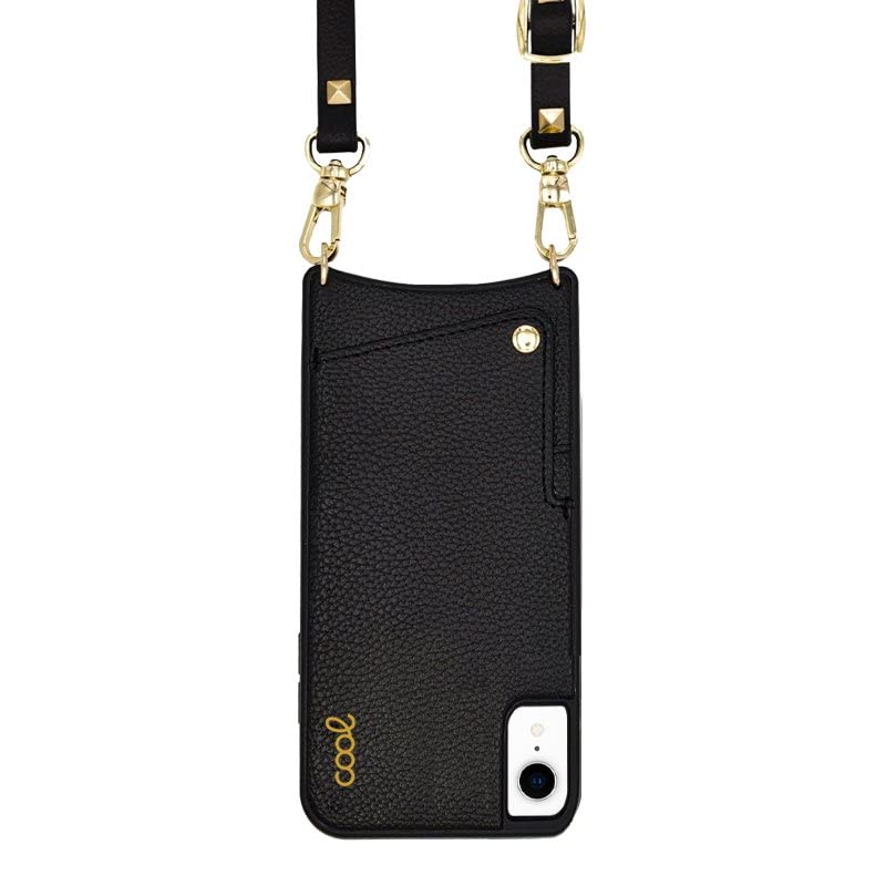 Cool Case for iPhone XR Strap Pop-Rock Leatherette Black