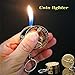 1 PCS Golden Silver RMB Dollar Euro Coin Shape Design Butane Lighter Men Gift No Gas radom