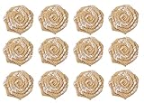 SL crafts (Pack of 12 pcs) Handmade Burlap Flowers Burlap Lace Roses Flowers DIY Findings Shabby Chic Flower