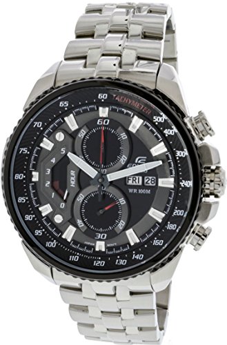 Casio Men’s EF558D-1AV Silver Stainless-Steel Quartz Watch with Black Dial