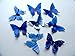 BLUE Small Assorted Set of 12 Edible Wafer Paper Butterflies © 1.75