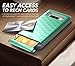 Galaxy Note 8 Case, Clayco Argos Series Premium Hybrid Protective Wallet Case for Samsung Galaxy Note 8 (Built-in Credit Card/ID Card Slot) (MintGreen)