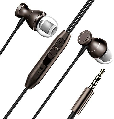 Earbuds, Monez Metal Wired Earbuds with Microphone iPhone Earbuds Apple in Ear Earphones for iPhone 6s 6 5c 5 4s iPad 1 2 3 4 iPod 5 6 Samsung Galaxy S8 S8 Plus Note 2 3 4 5 Android Series IOS (Black)