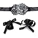 Miswilsi Couples Games Flirt Tools Soft Black Adults Toys Lace Bracelets Eye Mask and Handcuffs Lace Handcuffs Blindfolded Mask