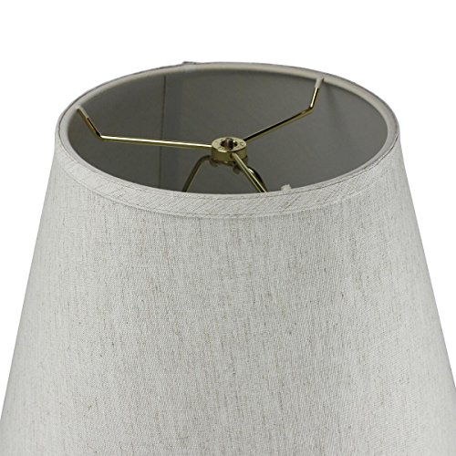 9x16x12 Empire Hardback Lampshade Textured Oatmeal Linen with Brass Spider fitter By Home Concept - Perfect for table and floor lamps - Large, Off-White - Thumbnail 3