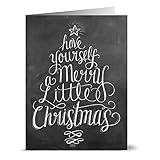 Have Yourself a Merry Little Christmas - 36 Chalkboard Note Cards - Blank Cards - Kraft Envelopes Included