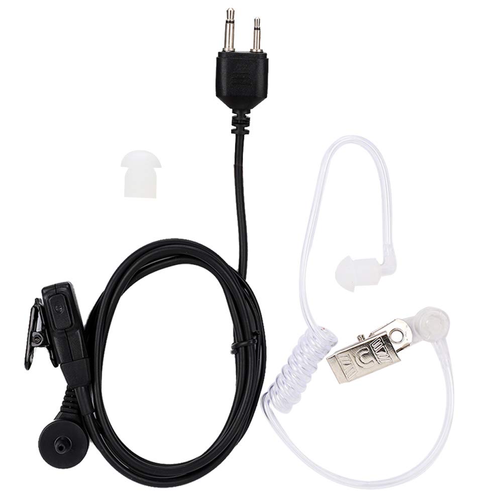 2 Pin Walkie Talkie Headset, Two Way Radio In-ear Earpiece PTT MIC for 2-pin Models Walkie Talkies, for IC-F3011/ F4011/ F4001/ F1000/ F2000/ F3210D/ F3230D/ T70A/ V80/ F3G/ F4G etc