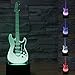 SUPERIORVZND 3D Music Electric Guitar Night Light Remote Control Power Touch Table Desk Optical Illusion Lamps 16 Color Changing Lights Home Decoration Xmas Birthday Gift