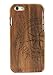 SunSmart Unique Handmade Genuine Natural Wood Wooden Hard bamboo Case Cover for iPhone 6 4.7'' (11-compass walnut)