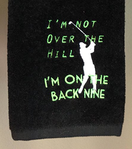 Golf towel, Golfer gift, Golf Retirement gift, Golf gift, Golf balls, Funny golf towel, golf humor, Over the hill, back nine, golf course - Thumbnail 3