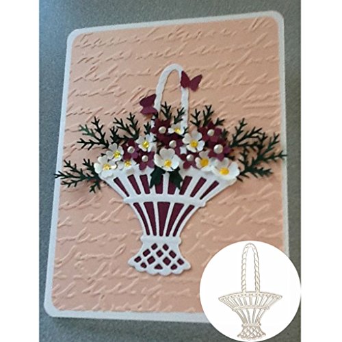Yeahii Flower Basket Cutting Dies Stencil DIY Scrapbooking Embossing Album Paper Card