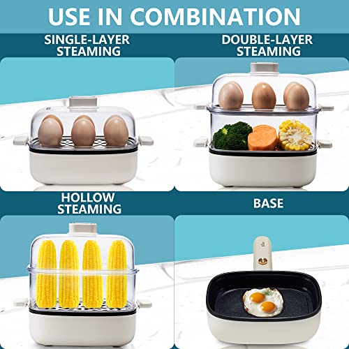 Bear Egg Cooker, Hard Boiled Egg Cooker with 12 Egg Capacity, Stainless