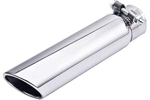 SYKRSS Exhaust Tip Universal 2.5"Inlet 3"Outlet 12" Length Bolt Clamp On Design Stainless Steel Polished Diesel Exhaust Tail 