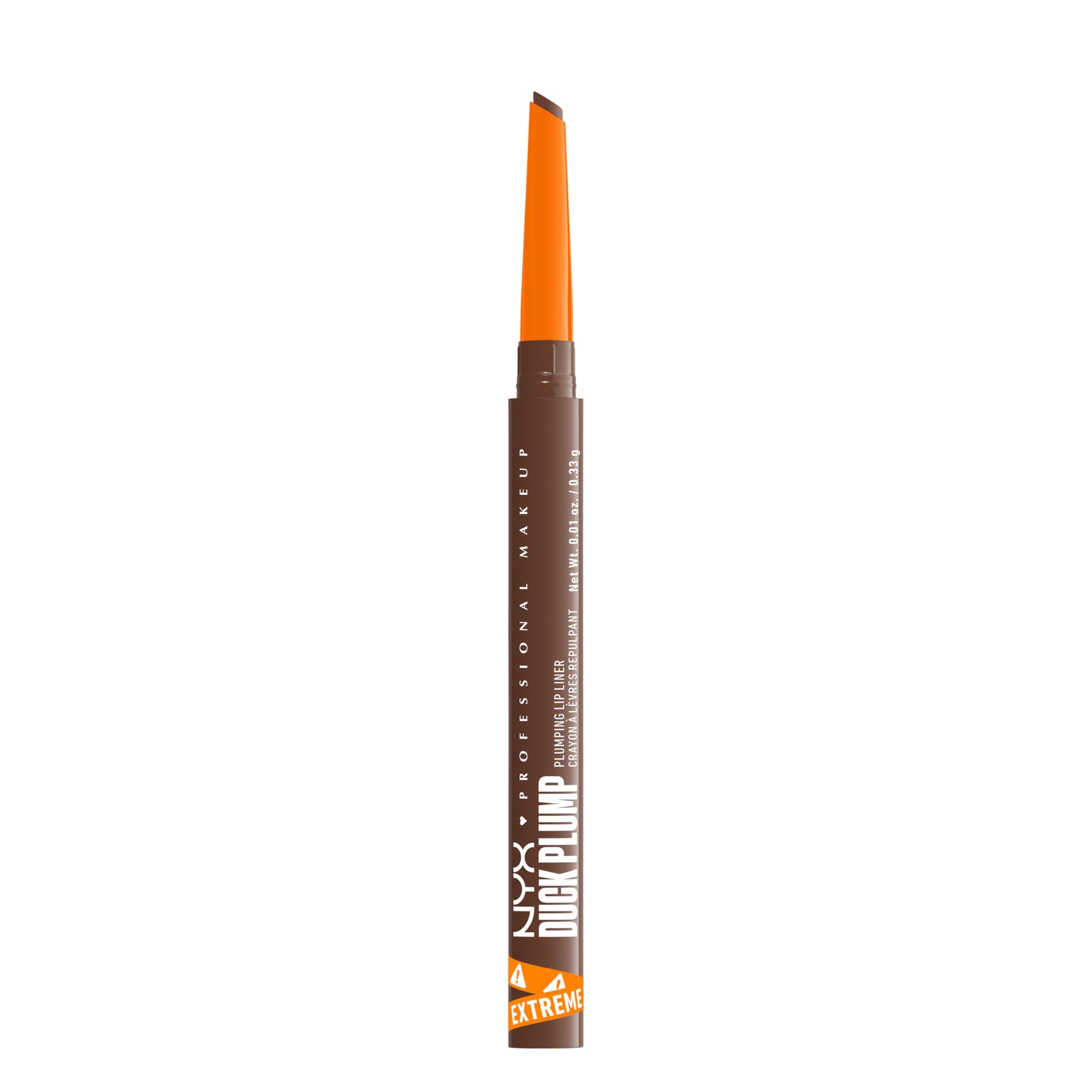 NYX Professional Makeup Plumping Lip Liner, Lip Liner, Up To 10 HR Wear, Matte Finish, Duck Plump, Syringe Sienna