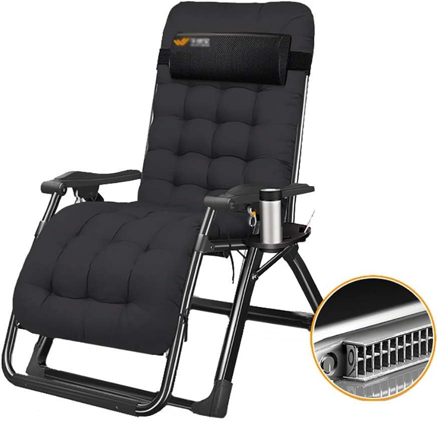 DSJMUY Reclining Lounger Recliners Oversize Folding Zero Gravity Chairs, Heavy-duty Patio Lounge Chairs for Outdoor Pool Yard Beach, Supports 150kg (color : No pad)