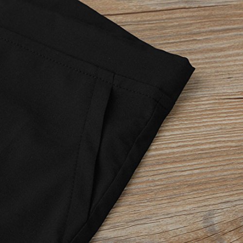 Long Wide Leg Pants, Kimloog Plus Size Women Summer Casual Loose Drawstring Flared Wide Leg Trousers (L, Black) - Thumbnail 2