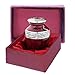 Trupoint Memorials Small Urns for Human Ashes Keepsake, Decorative Mini Cremation Urn for Adult Men and Women, Small Red with Silver Lining